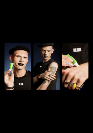 Drei Stills aus dem Kampagnenvideo mit Model und Hero Produkt der Marke Weleda