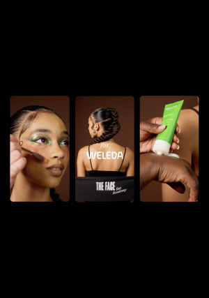 Drei Stills aus dem Contentpiece des Make Up Looks, welcher für die Social Media Kollaboration der The Face Make Up Schule und Weleda kreiert wurde.